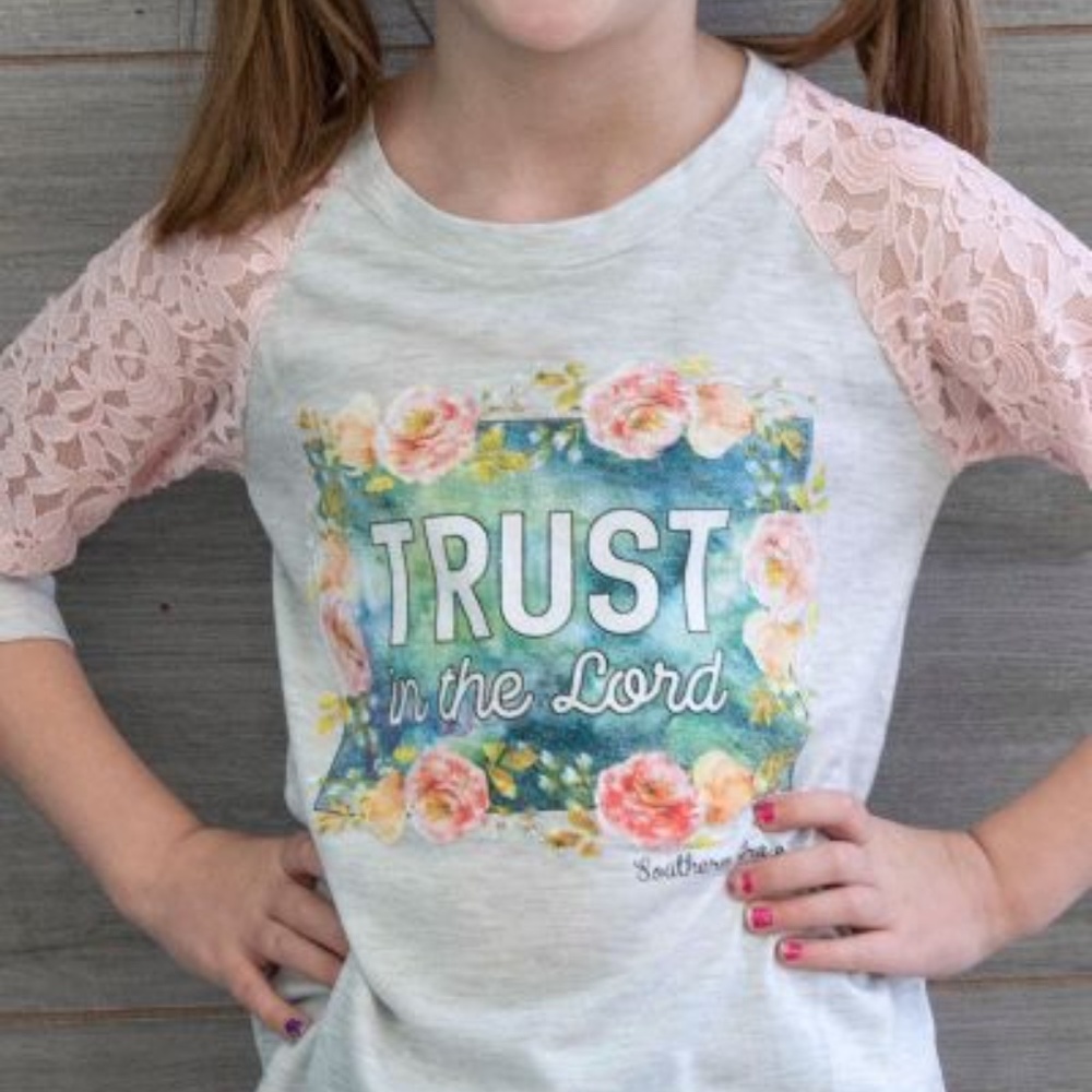 Trust Lace Raglan Tee - Picture 7 of 8